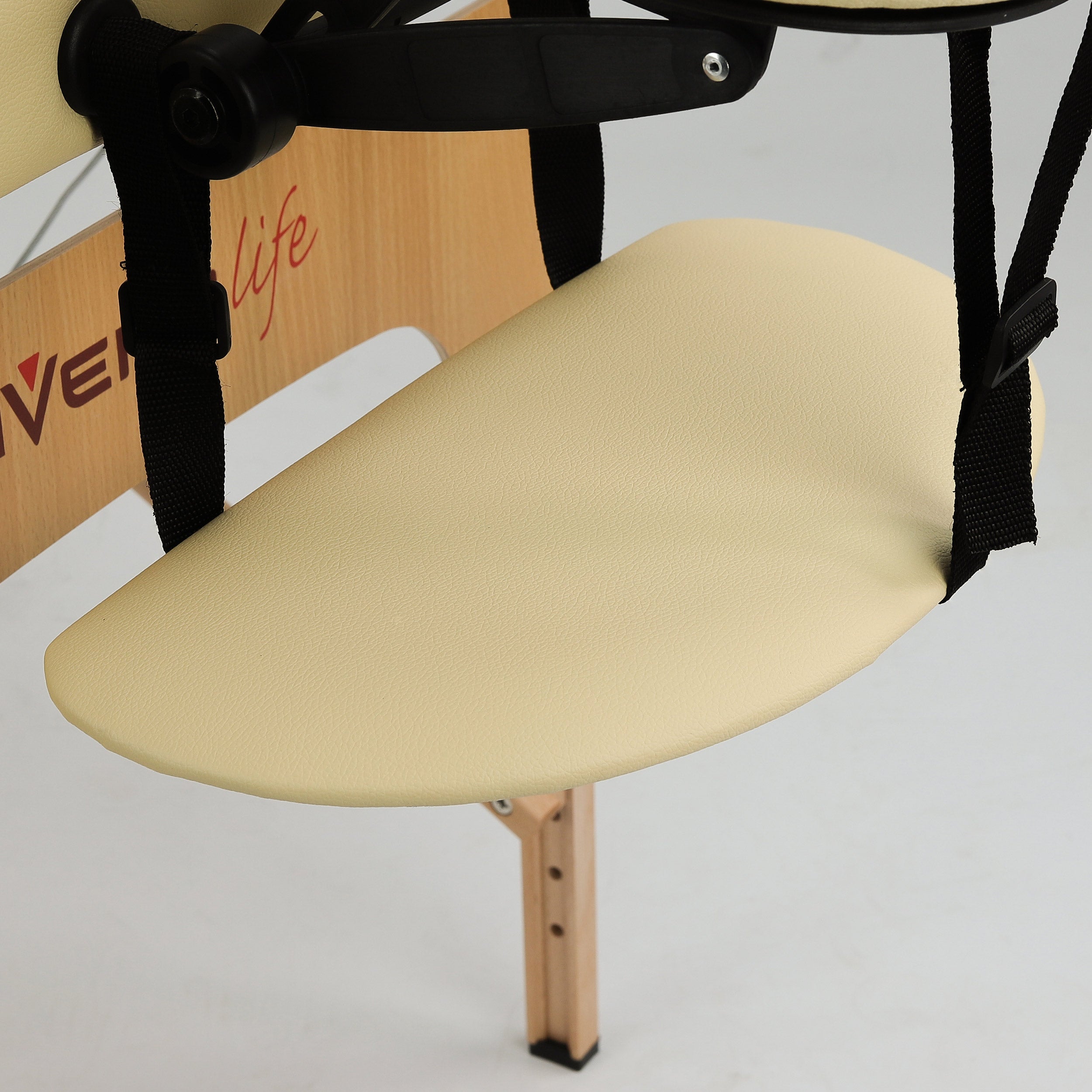 Nešiojamas masažo stalas „Aveno Life Bianca Comfy Base K533“ – smėlio spalvos