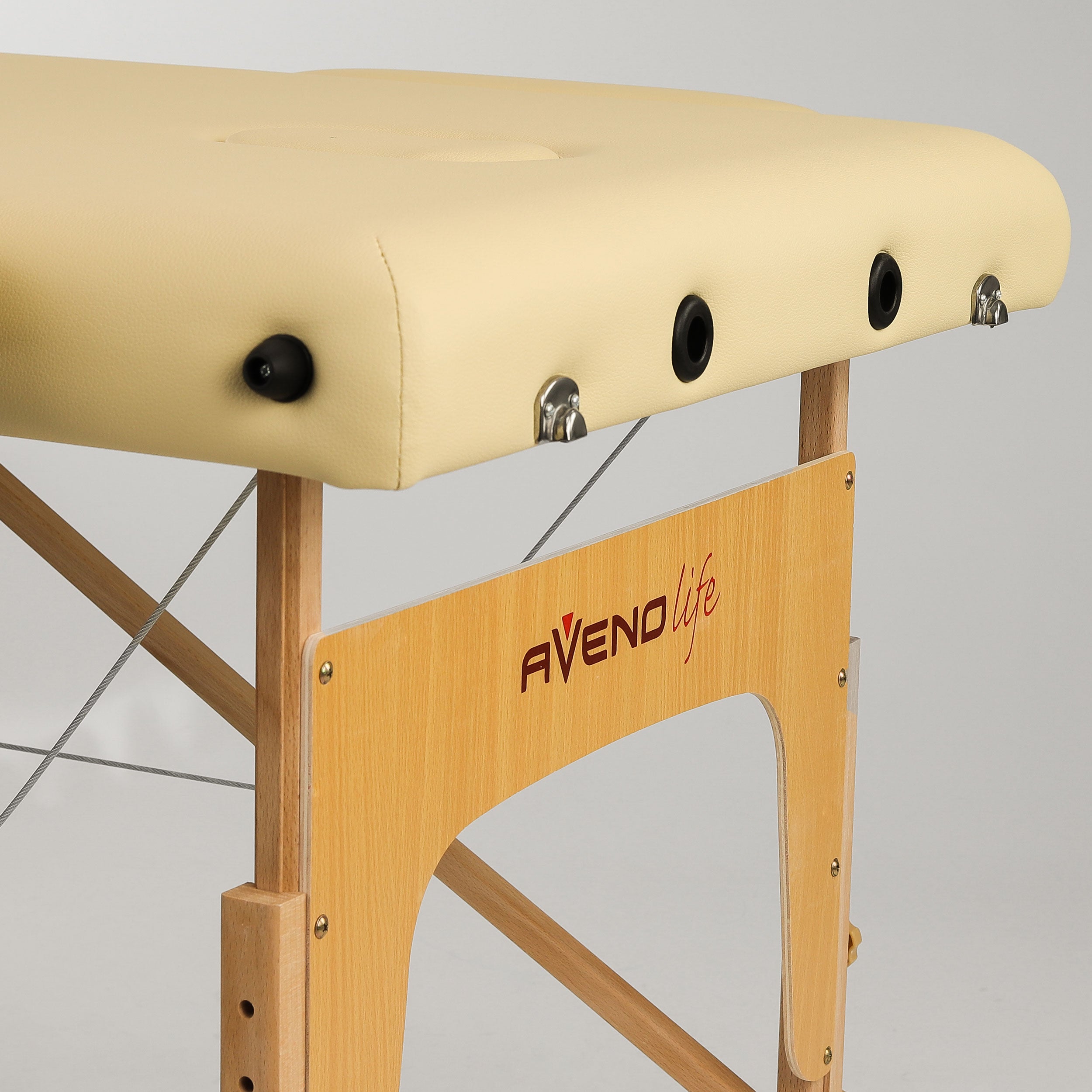 Nešiojamas masažo stalas „Aveno Life Bianca Comfy Base K533“ – smėlio spalvos