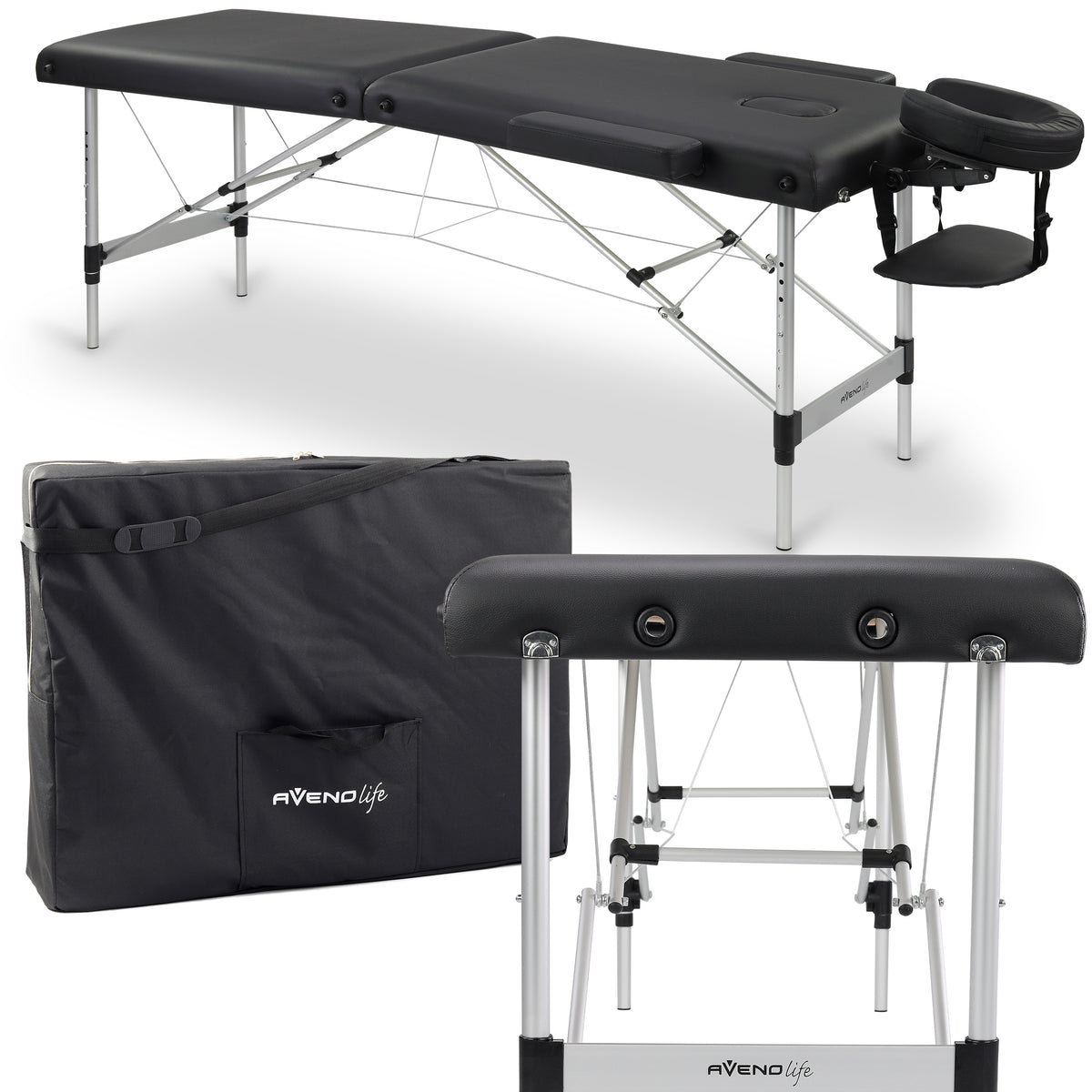 Nešiojamas masažo stalas „Habys Nadia 60 Comfy Base K515“ – juodas