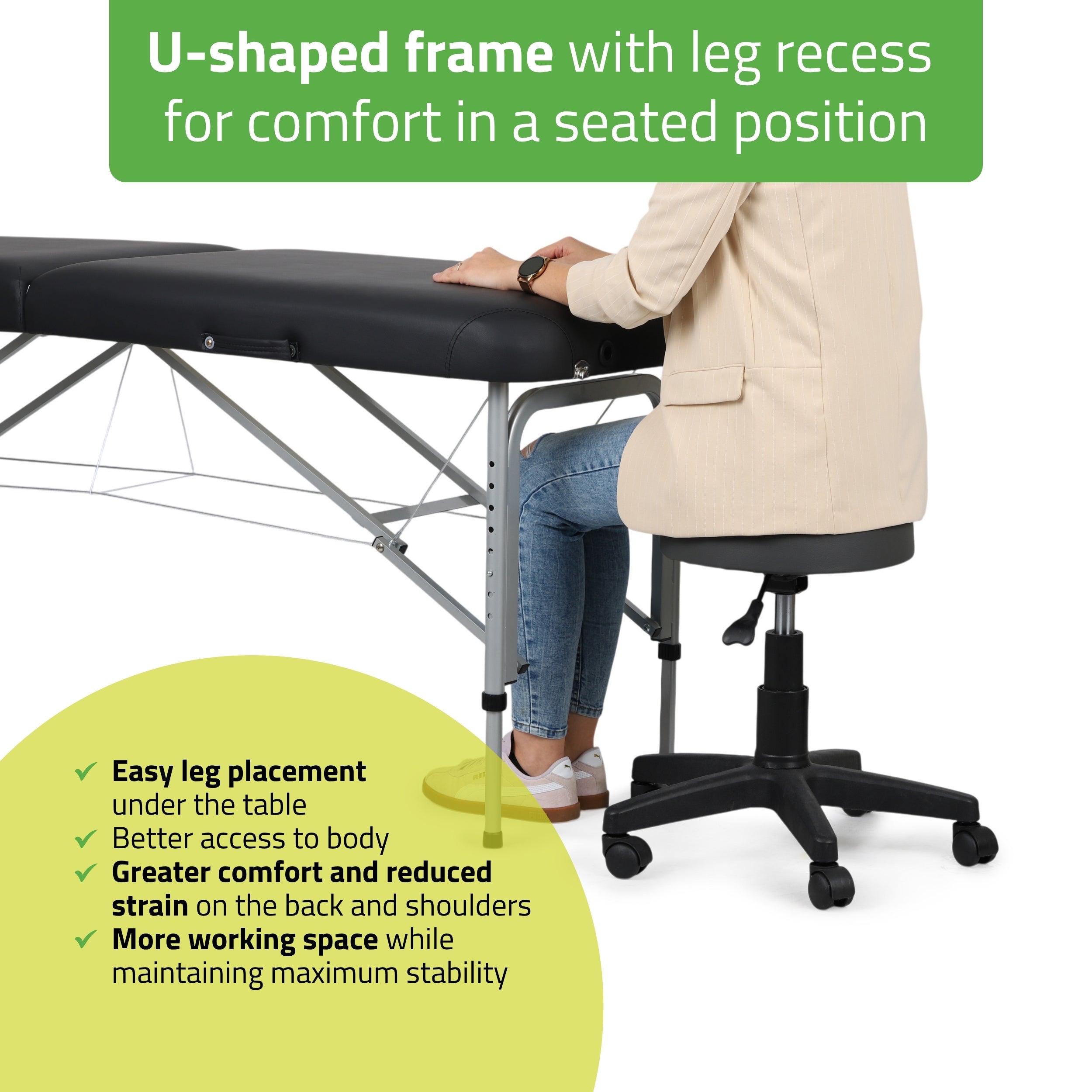 Portable massage table Vera 60 Comfy Base K515 Black