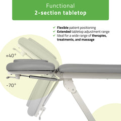 -3-Proxima V2 Ergo therapy table, electric height adjustment with foot control bar, ERGO cushion, Touch Core k322 gray-3