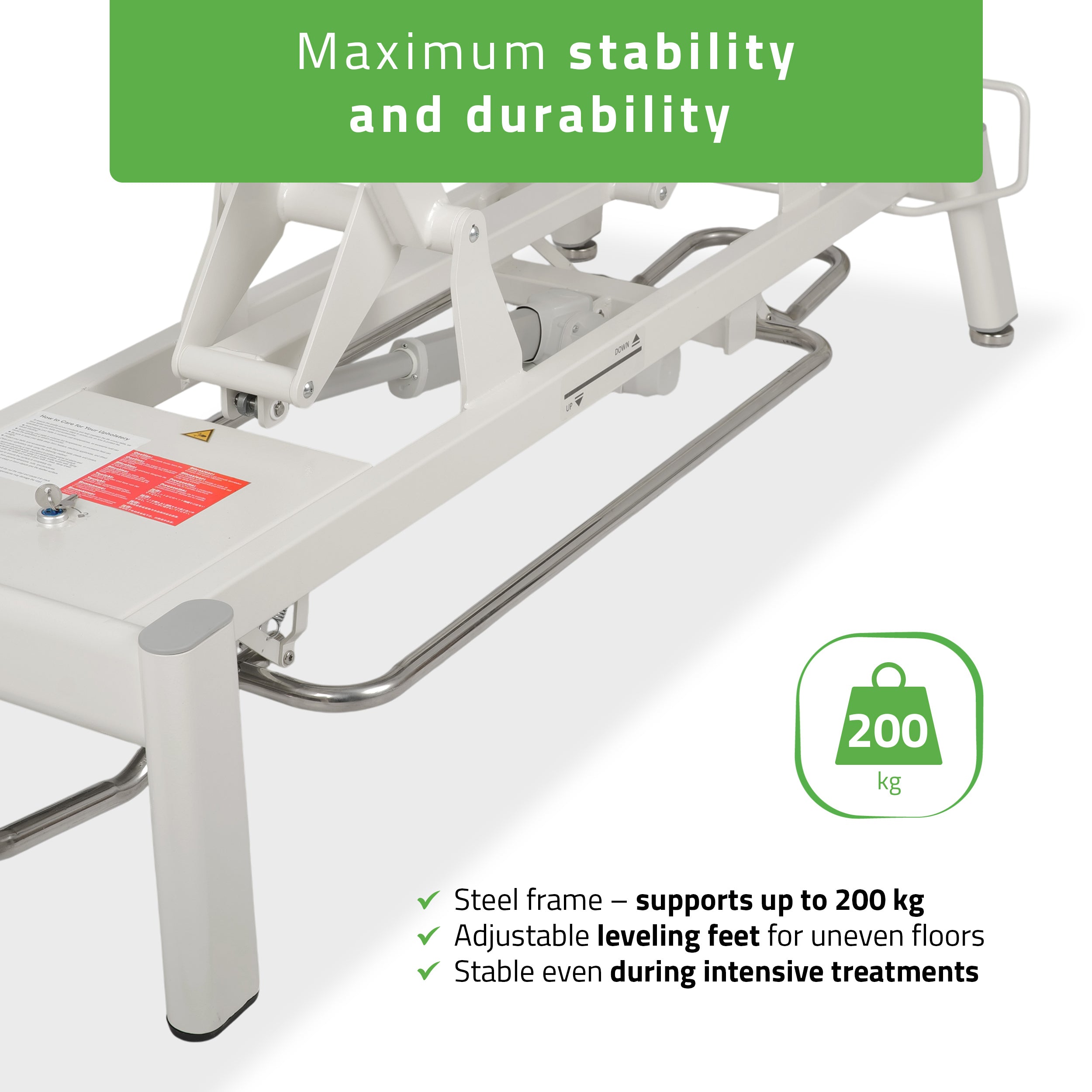 -5-Proxima V2 Ergo therapy table, electric height adjustment with foot control bar, ERGO cushion, Touch Core k322 gray-5