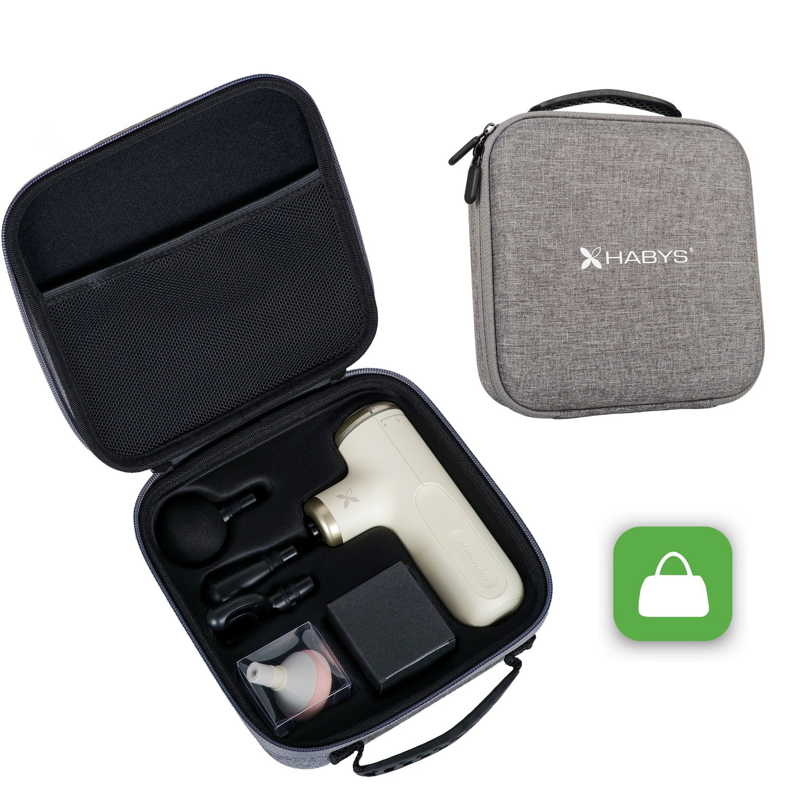Mini masažo pistoletas Habys Pulse Mini – Ivory