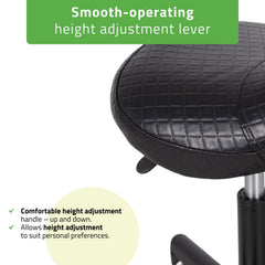 Meistro kėdutė balnas – Habys LUMO Comfy Base K515, juoda (dygsniuota)