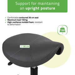 Meistro kėdutė balnas – Habys LUMO Comfy Base K521, pilka