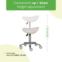 Saddle stool Lila, PVC k501 white