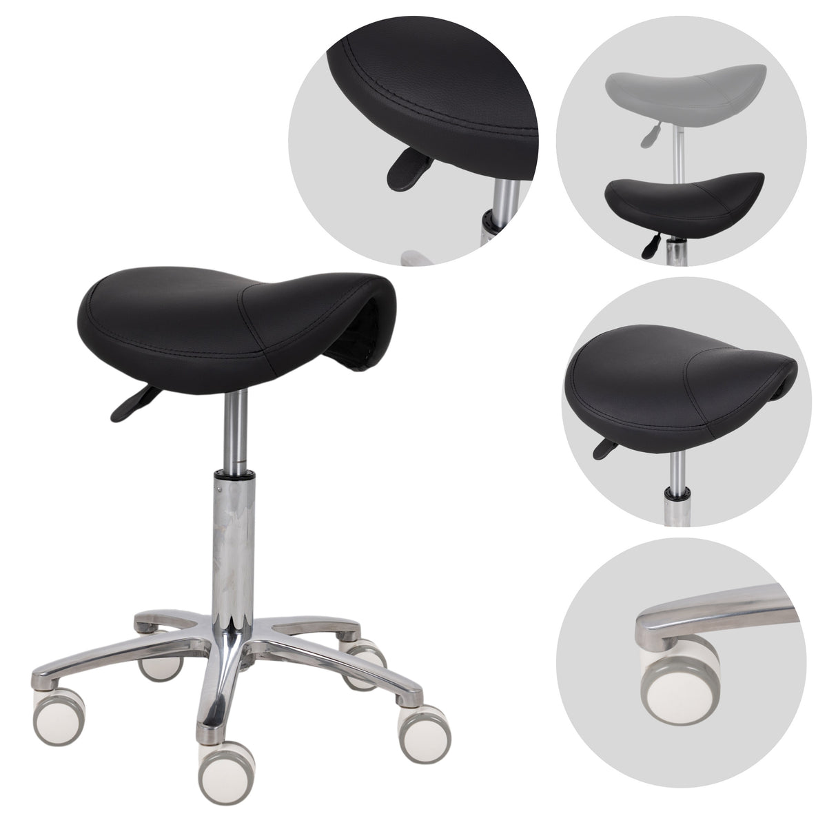 Saddle stool Lila, PVC k515 black