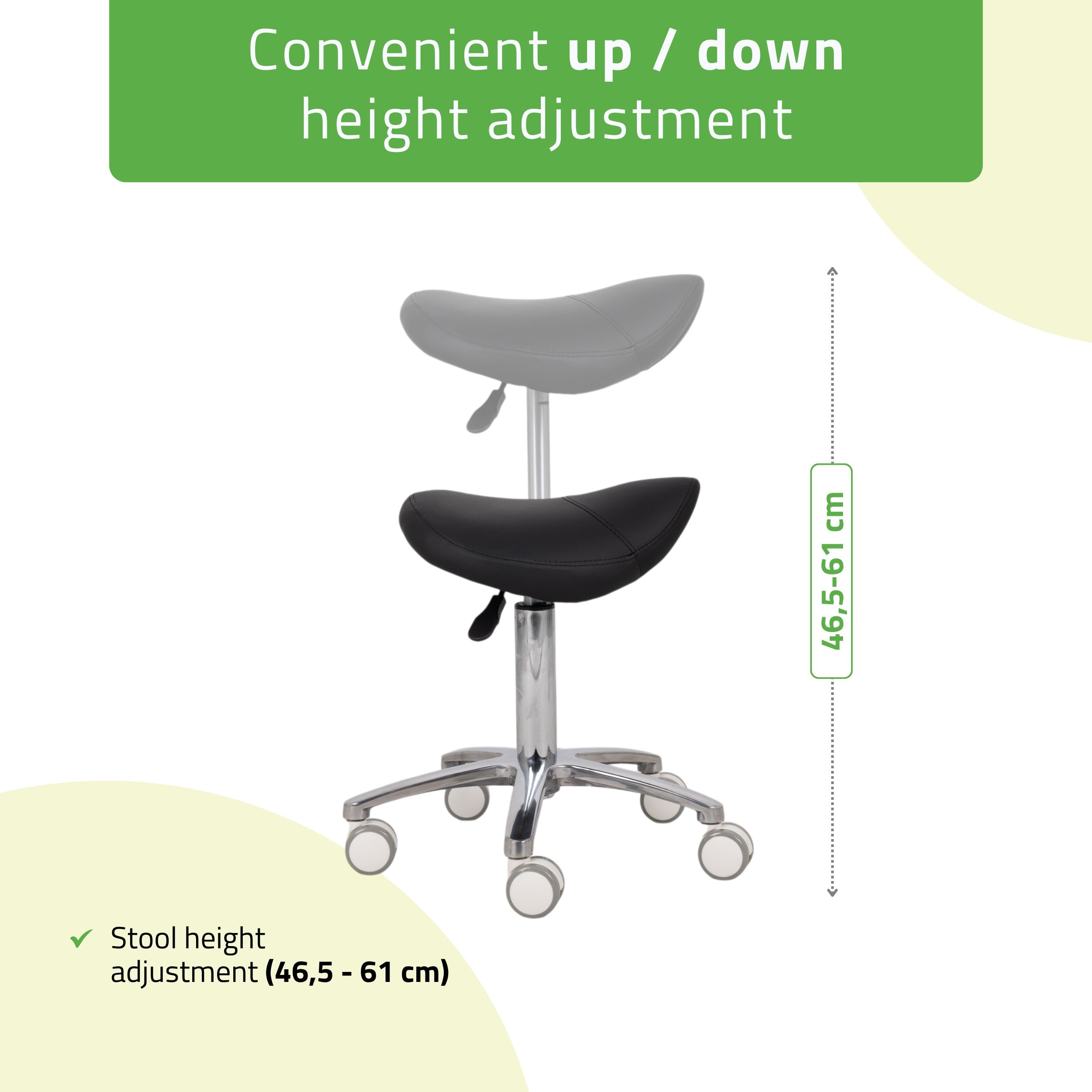 Saddle stool Lila, PVC k515 black