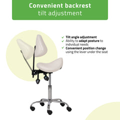Saddle stool Sola, Comfy Base k501 white
