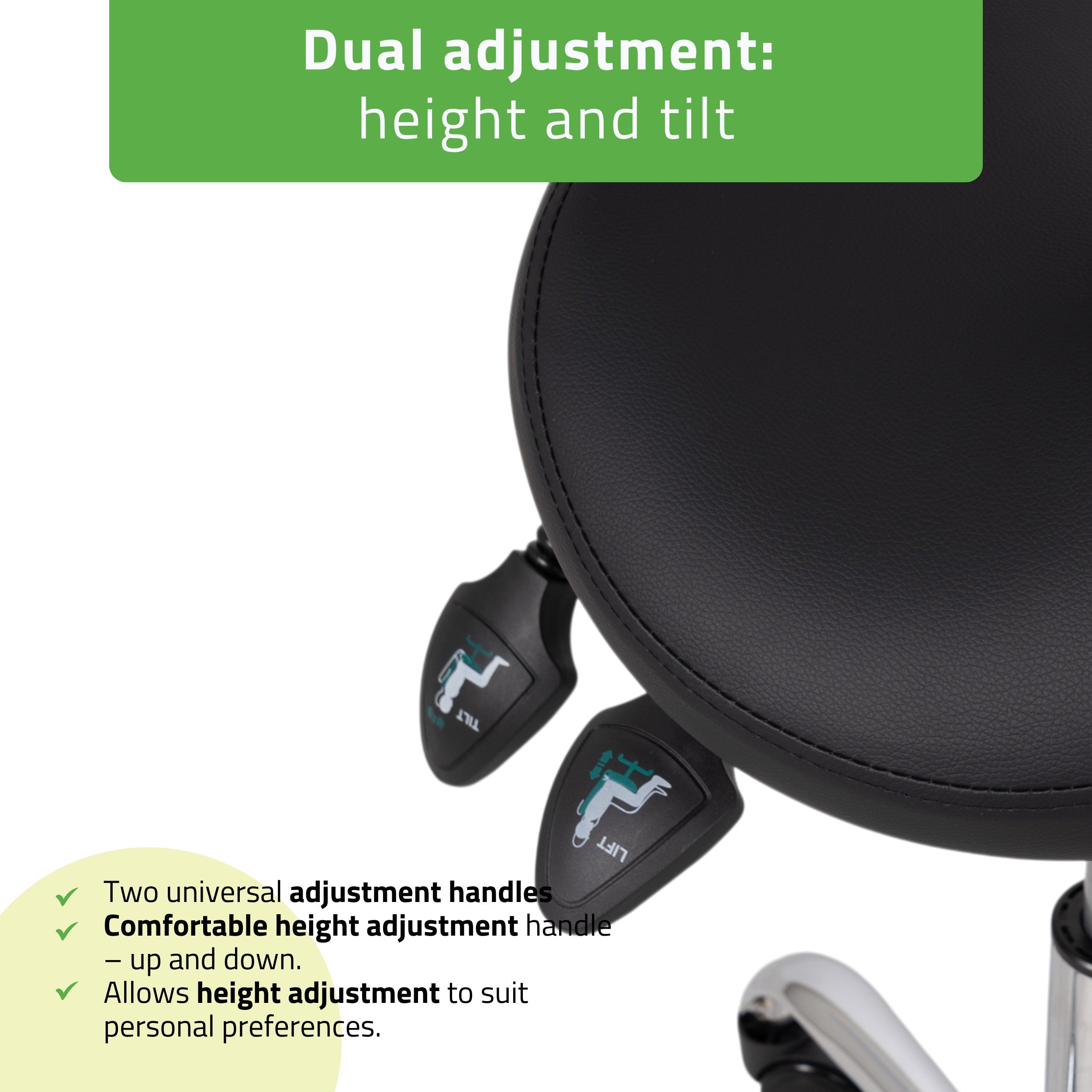 Saddle stool Sola, Comfy Base k515 black