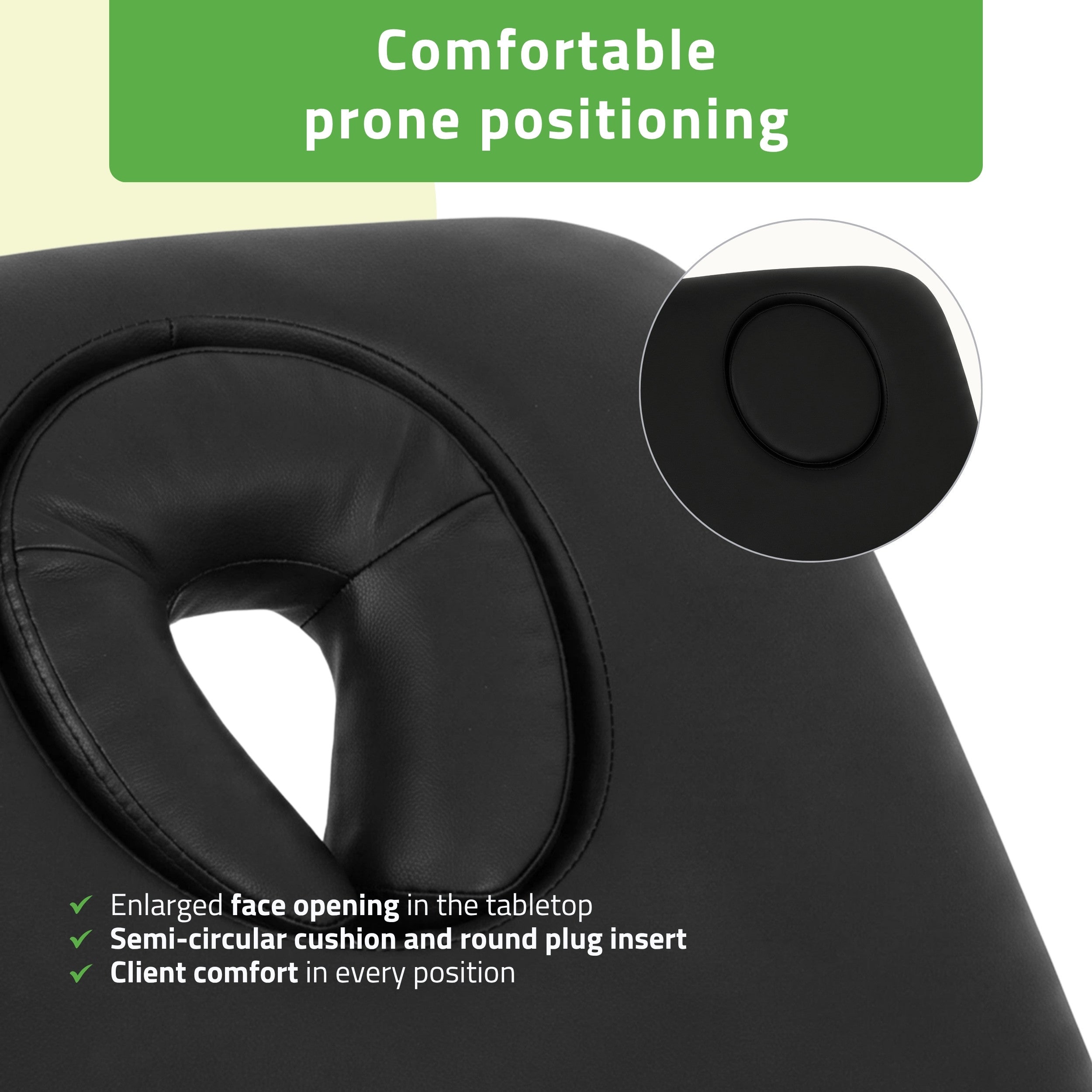 Serenity ERGO 4 elektrinis šildomas masažo stalas Satin Comfort K715, juodas