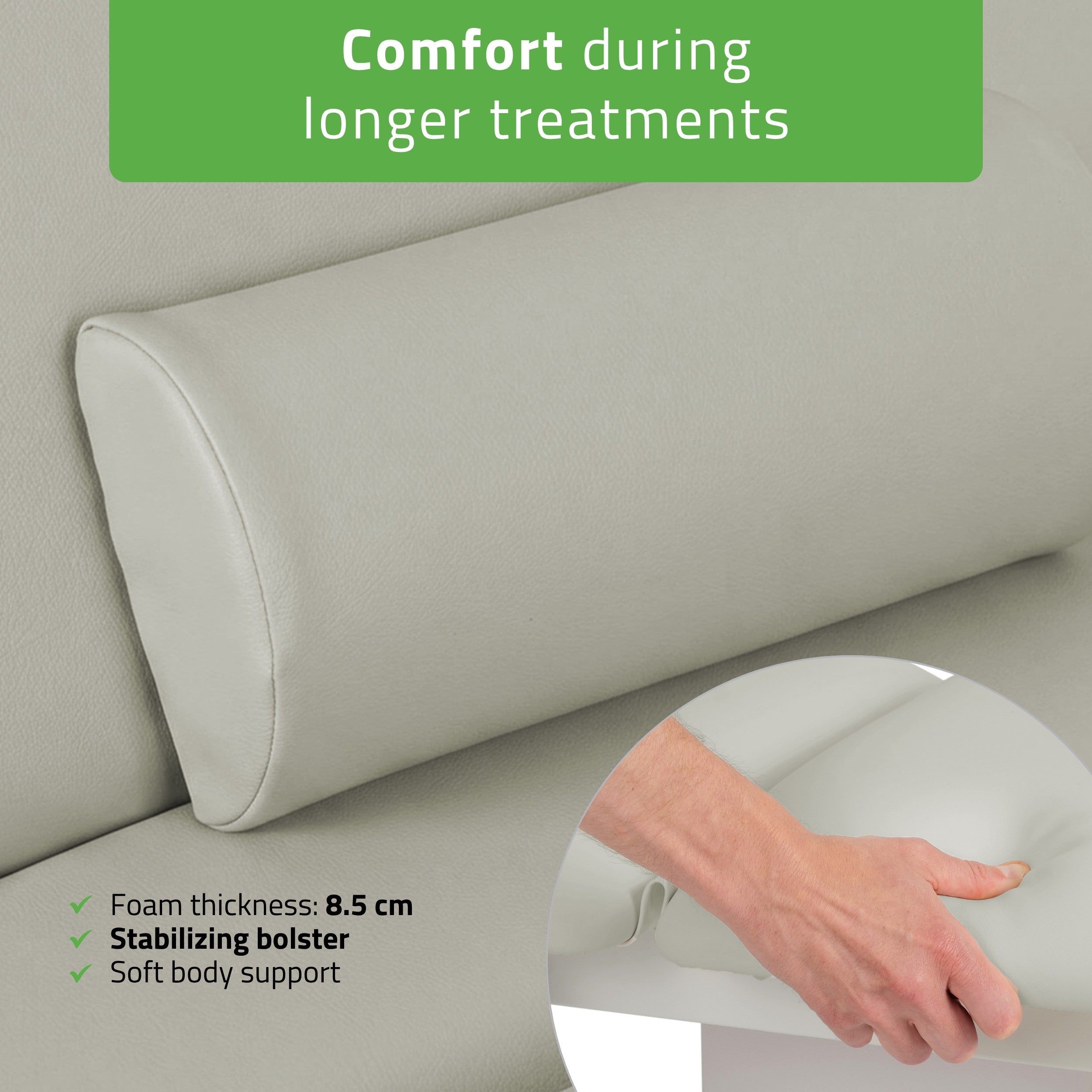 Serenity ERGO 4 elektrinis šildomas masažo stalas Satin Comfort K729, pilkas