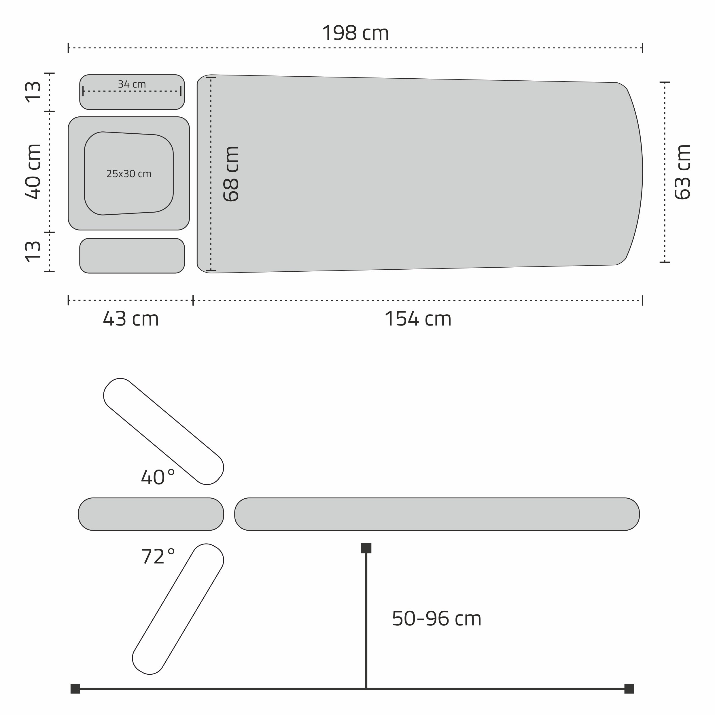 Stationary massage table Evero V4 ERGO Touch Core k322 Gray