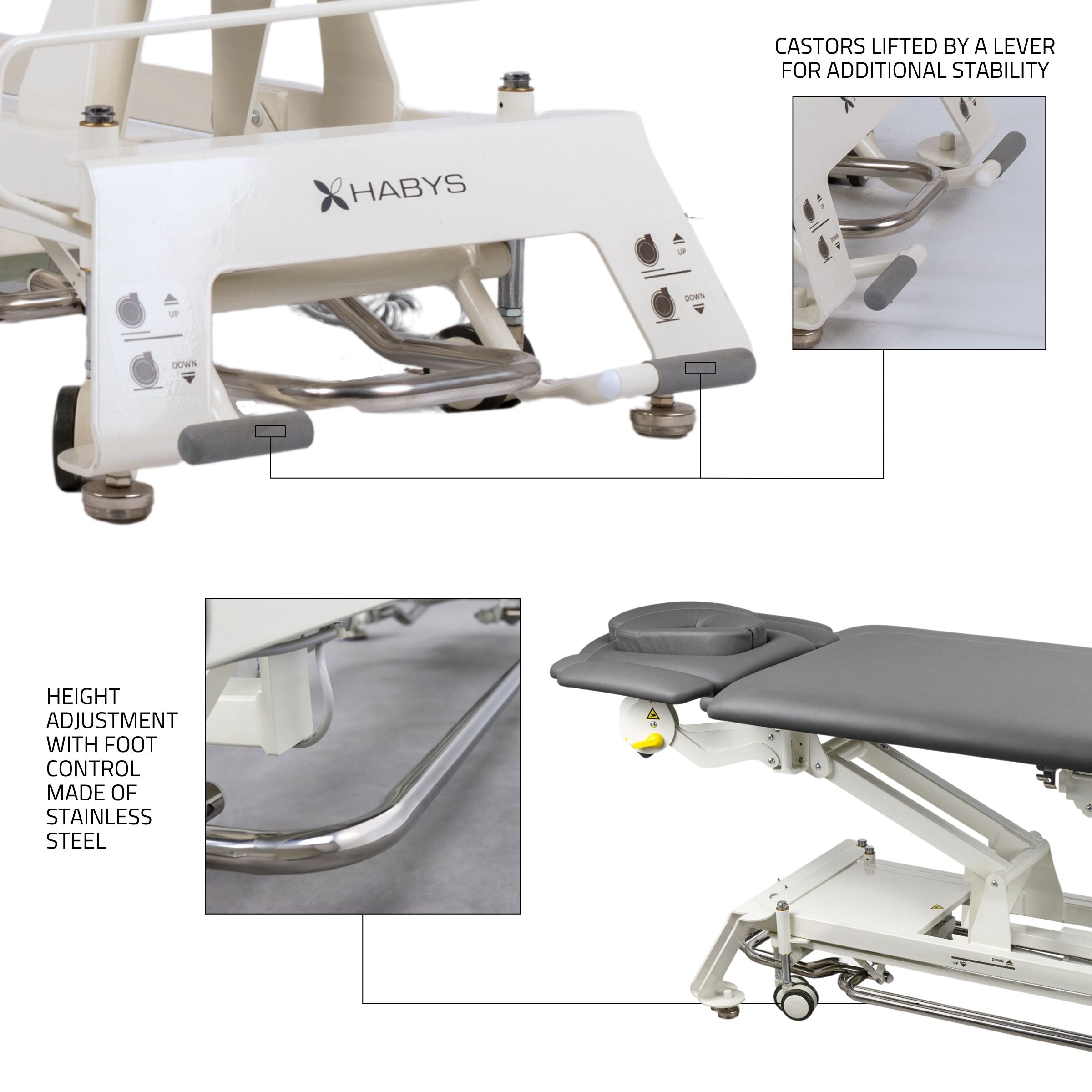 Stationary massage table Evero V4 ERGO Touch Core k322 Gray