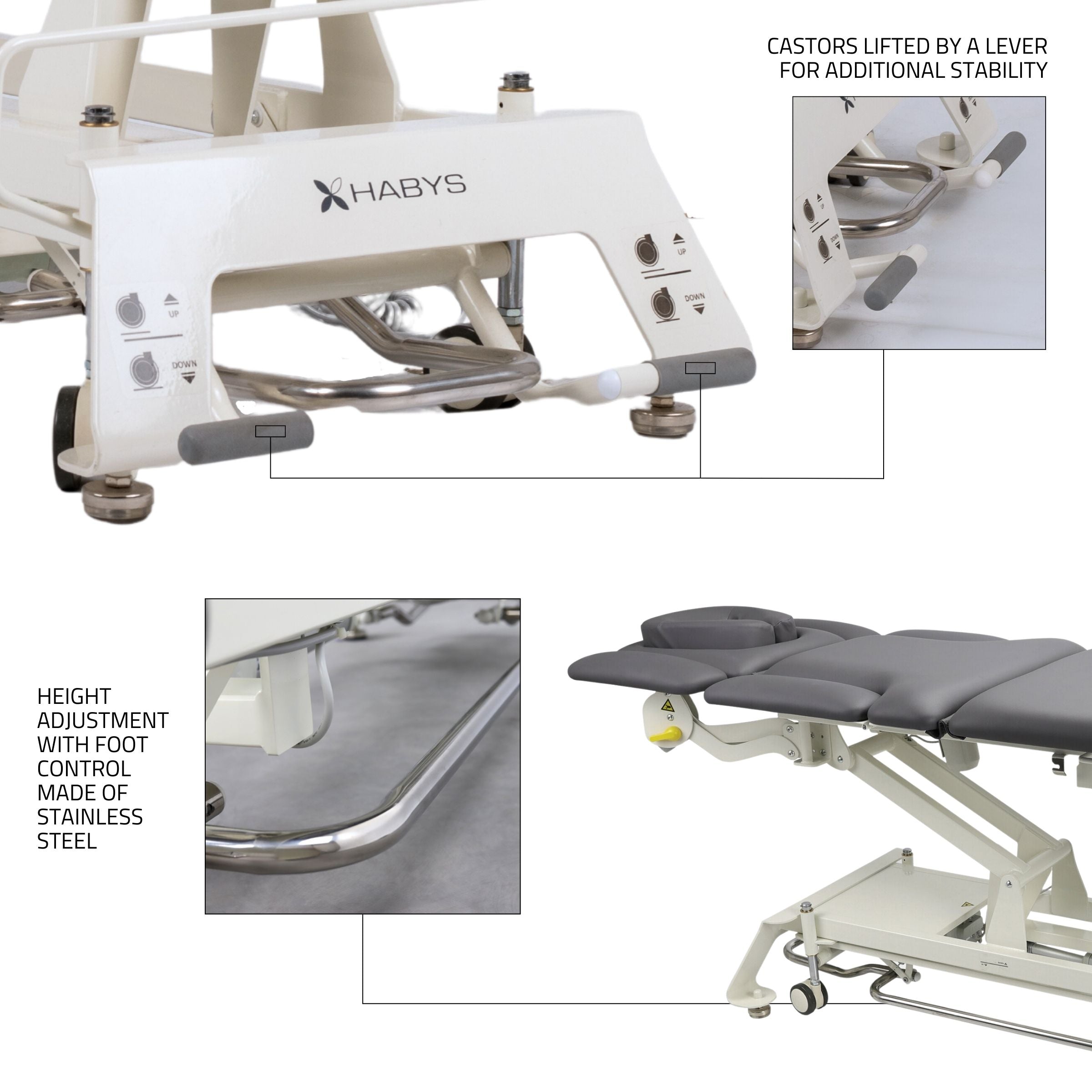 Stationary massage table Evero X7 ERGO Touch Core k322 Gray