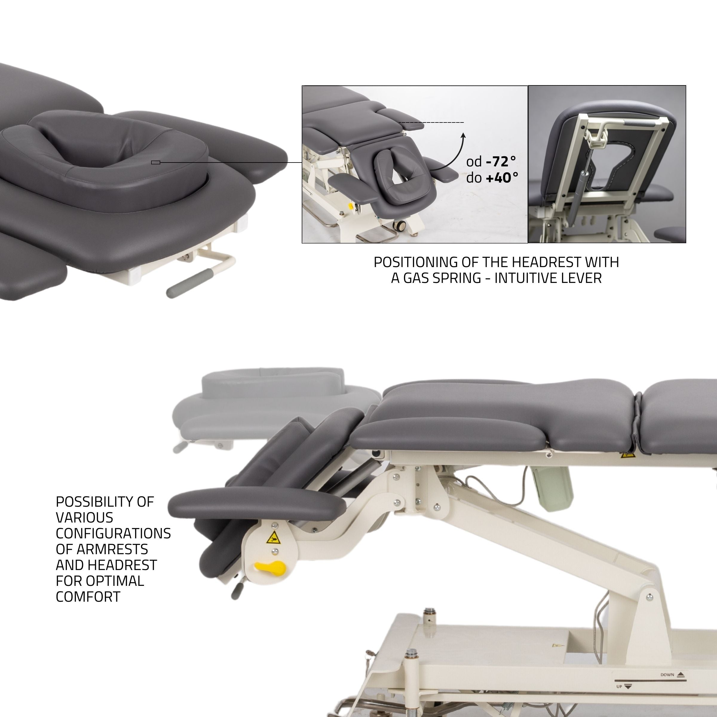 Stationary massage table Evero X7 ERGO Touch Core k322 Gray