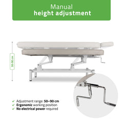 -2-VIGO 1 Stationary  massage table with manual height adjustment - light gray-2