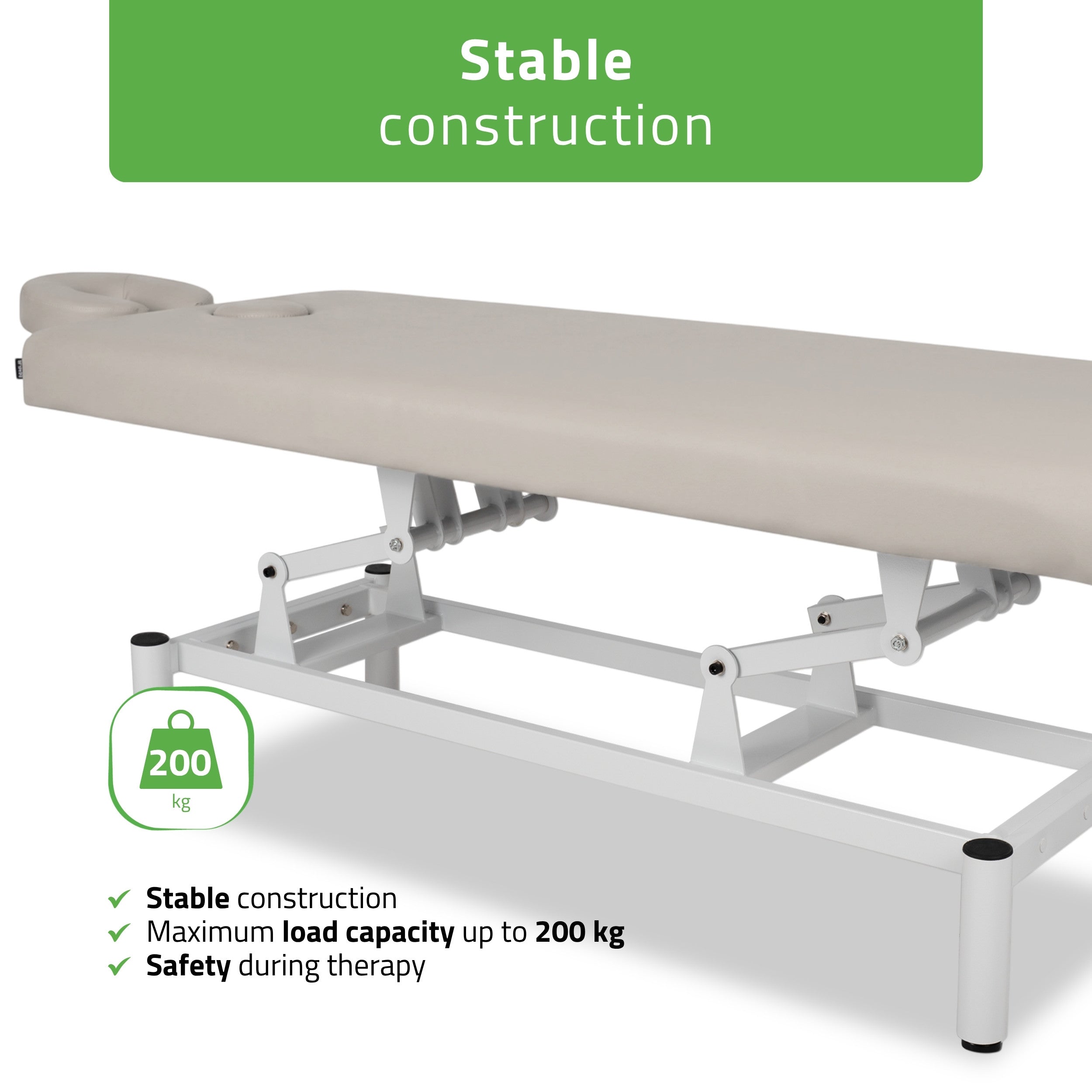 -4-VIGO 1 Stationary  massage table with manual height adjustment - light gray-4
