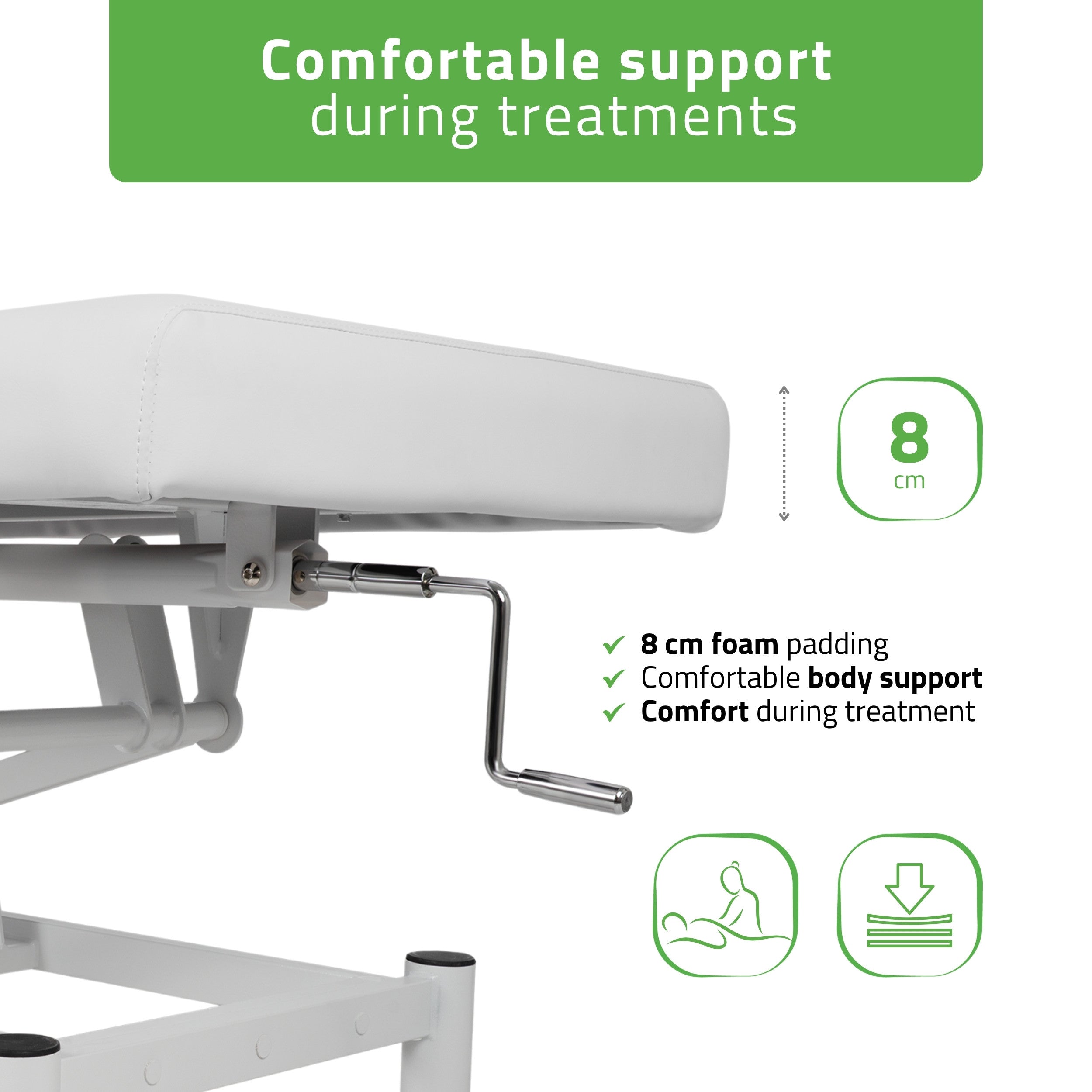 -3-VIGO 1 Stationary  massage table with manual height adjustment - white-3