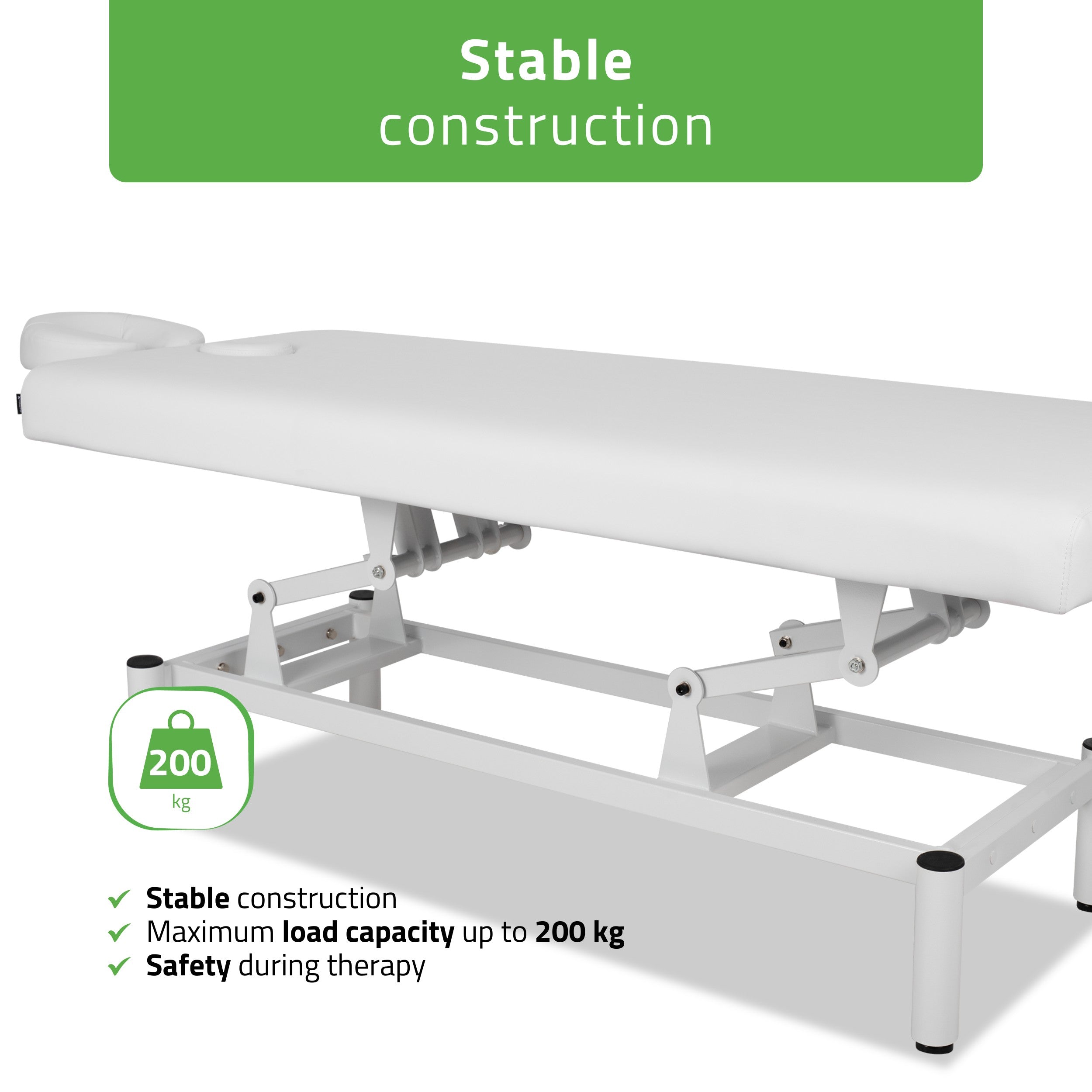 -4-VIGO 1 Stationary  massage table with manual height adjustment - white-4