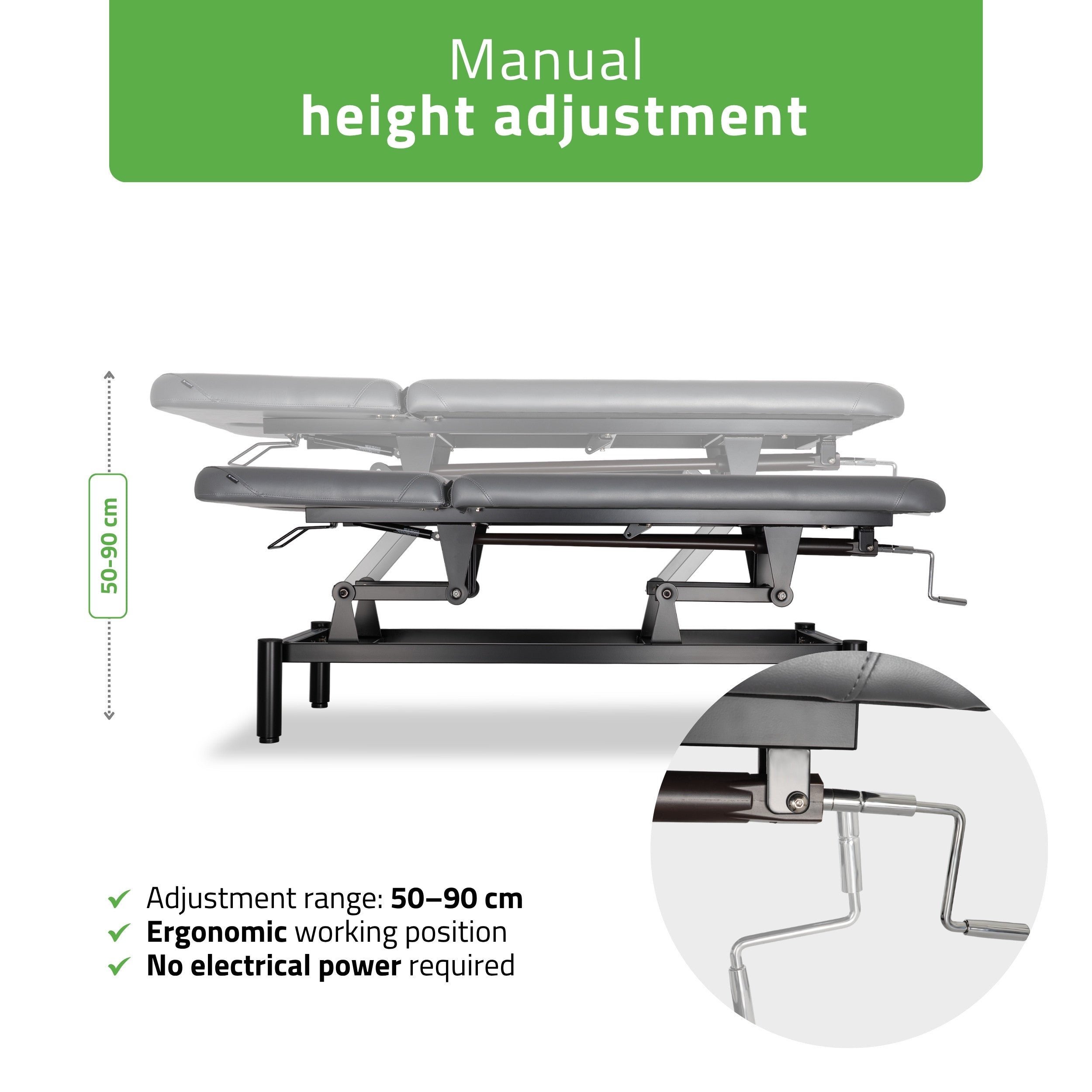 -2-VIGO 2 Stationary massage table with adjustable backrest - dark gray-2