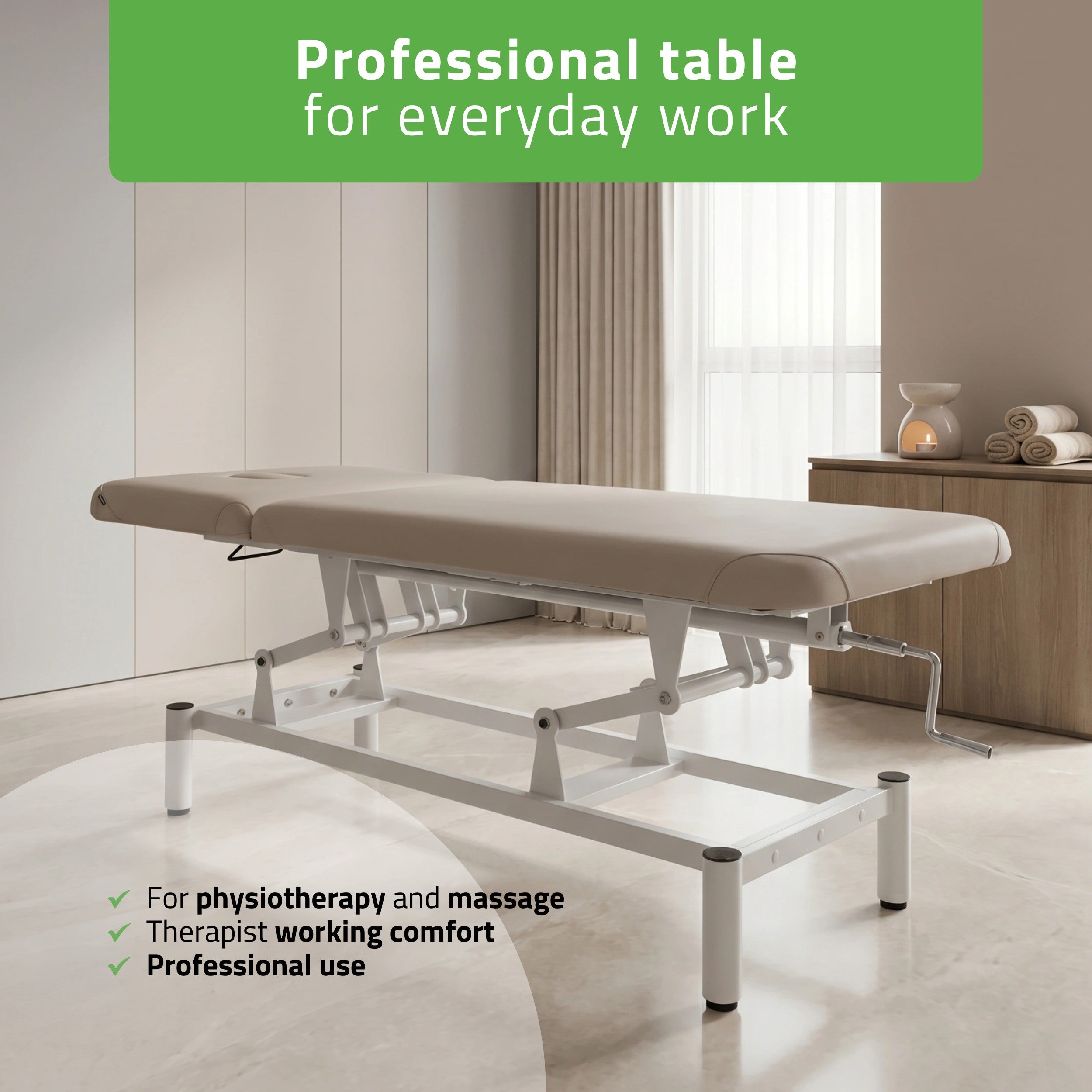 -1-VIGO 2 Stationary massage table with adjustable backrest - light gray-1