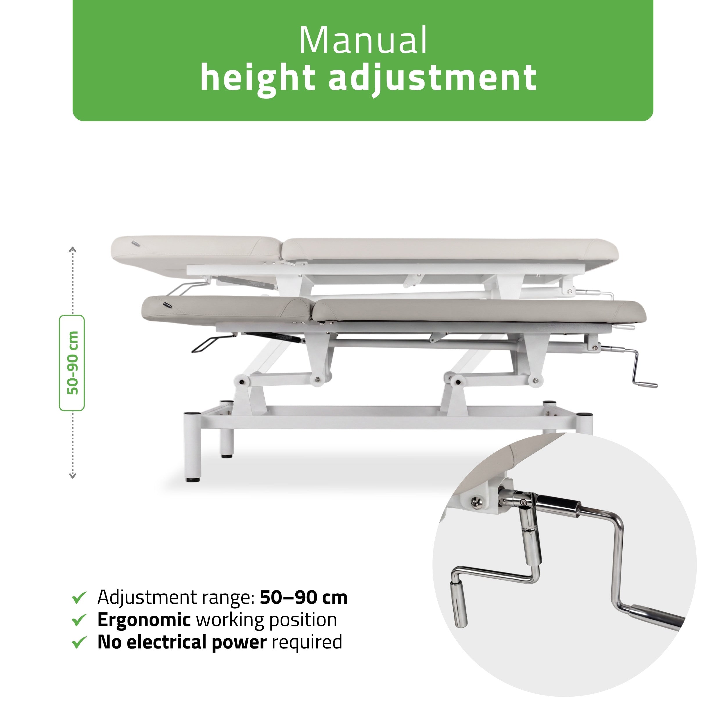 -2-VIGO 2 Stationary massage table with adjustable backrest - light gray-2