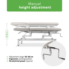 -2-VIGO 2 Stationary massage table with adjustable backrest - light gray-2