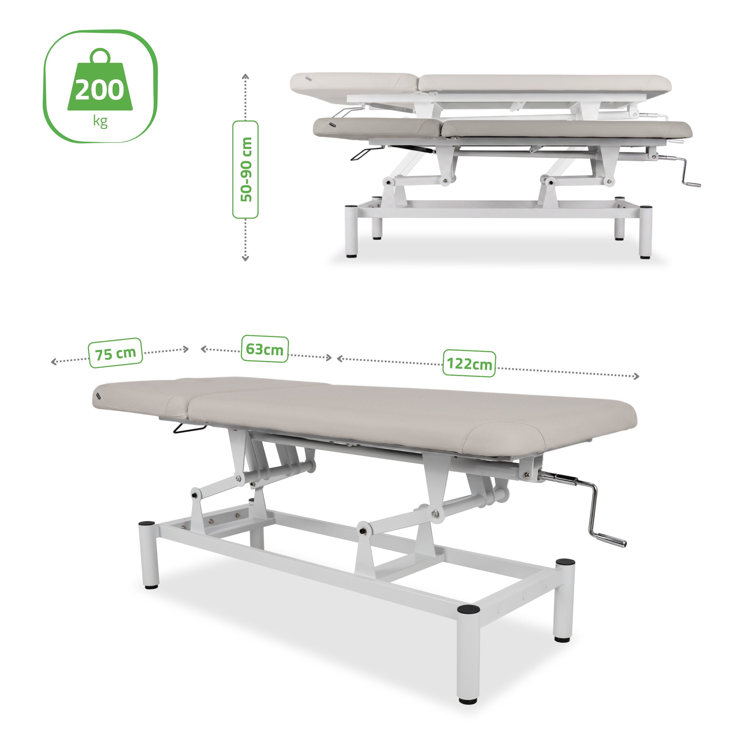 -7-VIGO 2 Stationary massage table with adjustable backrest - light gray-7