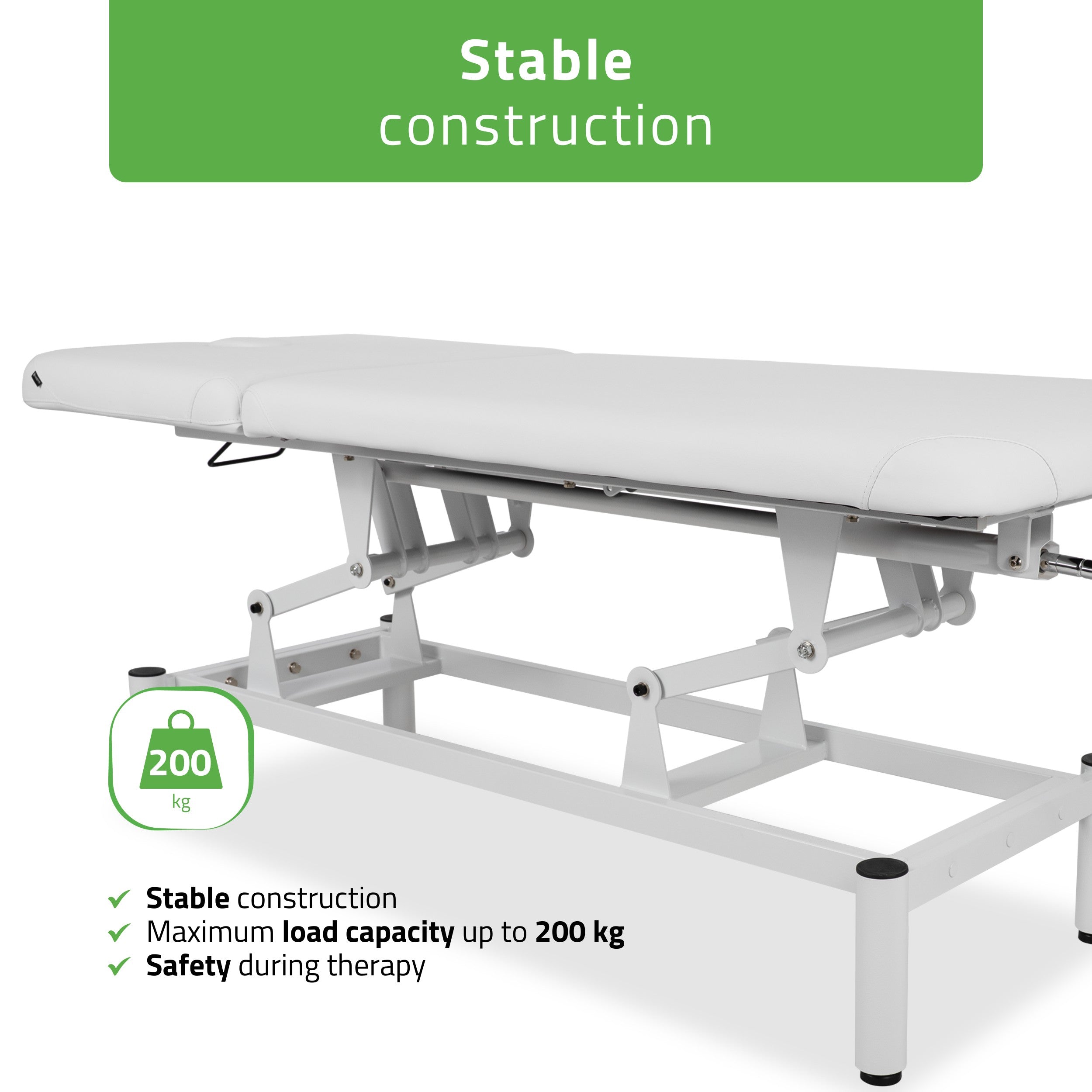 -4-VIGO 2 Stationary massage table with adjustable backrest - white-4