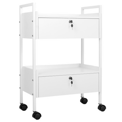 --Vela trolley with 2 drawers white-