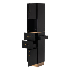 Gabbiano TOTEM kirpėjo darbo vieta, juoda su aukso detalėmis – 2 vaizdas