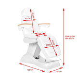Elektrinė kosmetologinė kėdė - gultas LUX BUK 3 el. varikliai (balta)