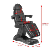 Elektrinė kosmetologinė kėdė - gultas LUX BUK 3 el. varikliai (juoda)