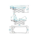 Elektrinis masažo / SPA stalas - lova AZZURRO KRYSTAL 370-3 4 motorai, šildoma (balta)