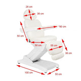 Elektrinė kosmetologinė kėdė - gultas AZZURRO 871 4 el. varikliai (baltas)