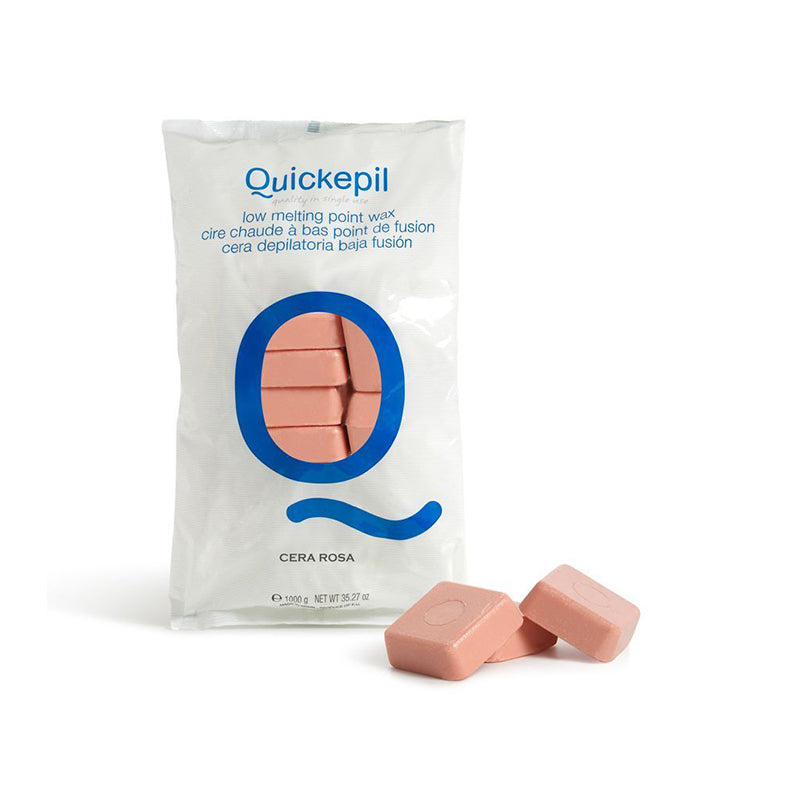 Kietasis vaškas depiliacijai QUICKEPIL 1 KG (Rožinis)