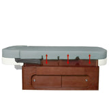Elektrinis masažo / SPA stalas - lova AZZURRO WOOD 361A 4 el. varikliai (pilka)