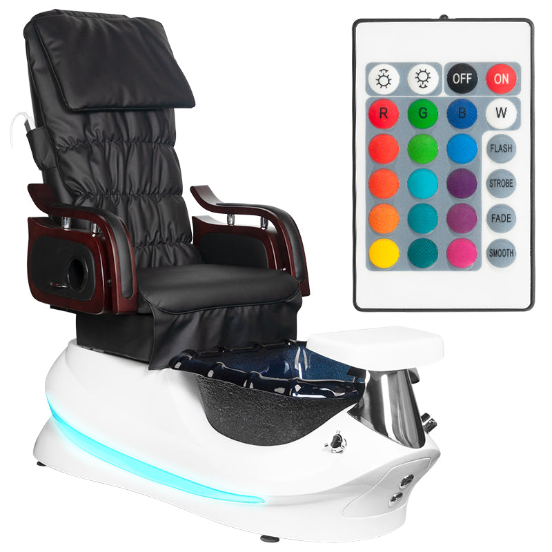 SPA pedikiūro krėslas su masažo funkcija AS-261 (juoda/balta)