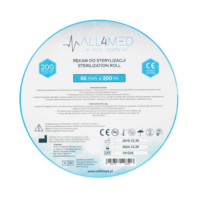 STERILIZAVIMO JUOSTA ALL4MED 5,5 CM x 200 M