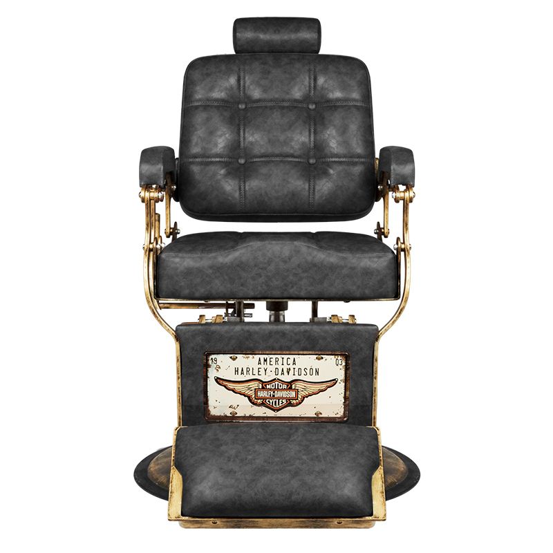 Barberio kėdė GABBIANO BOSS (juoda/sendinta oda)
