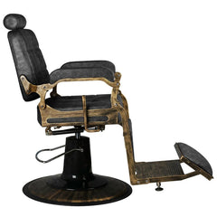 Barberio kėdė GABBIANO BOSS (juoda/sendinta oda)
