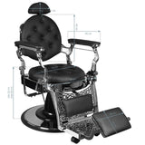 Barberio kėdė GABBIANO GIULIO (sidabrinė/juoda)