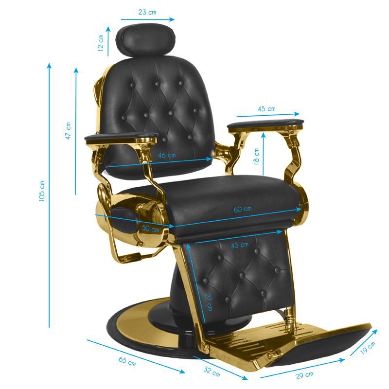 Barberio kėdė GABBIANO FRANCESCO (juoda/auksinė)