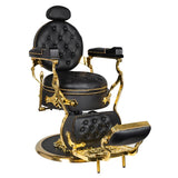 Barberio kėdė GABBIANO CESARE (juoda/auksinė)