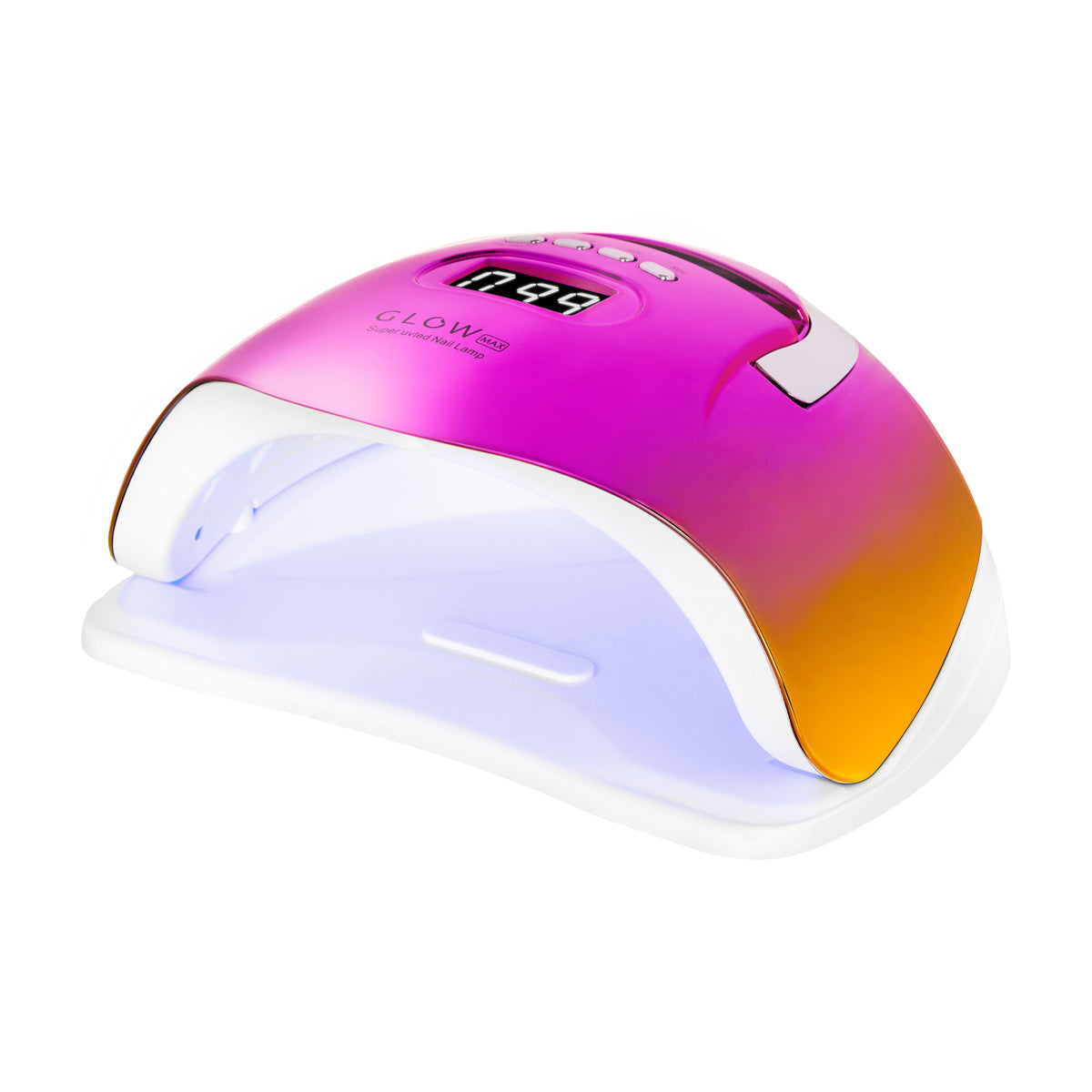 Profesionali UV/LED nagų lempa manikiūrui GLOW F2 RC 220W, rožinės/auksinės spalvos