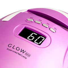 Profesionali UV/LED nagų lempa manikiūrui GLOW F2 RC 220W, rožinės/auksinės spalvos