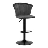 Baro kėdė 4Rico QS-B801 (pilka, aksominė)