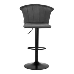 Baro kėdė 4Rico QS-B801 (pilka, aksominė)