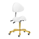 Kosmetologinė kėdutė - balnas, 1004 Giovanni (aukso, balta)